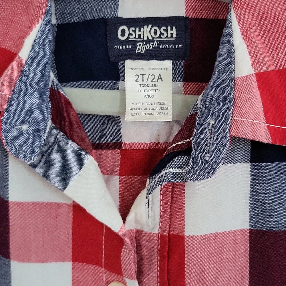 OshKosh B'gosh Kids Plaid Shirt in Red and Blue